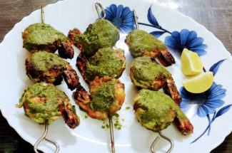 Hariyali Pahariya Prawn Kebab