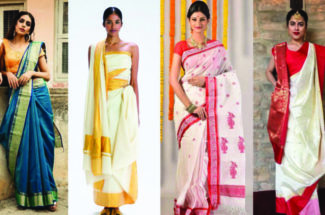Fashionable saree draping