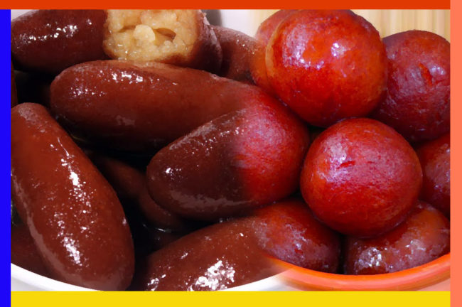 মুড়ির পান্তুয়া আর ছানার ল্যাংচা