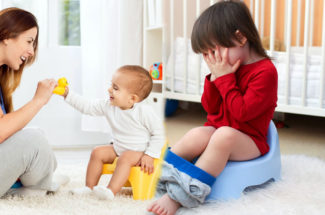 Proper defecation training to the child