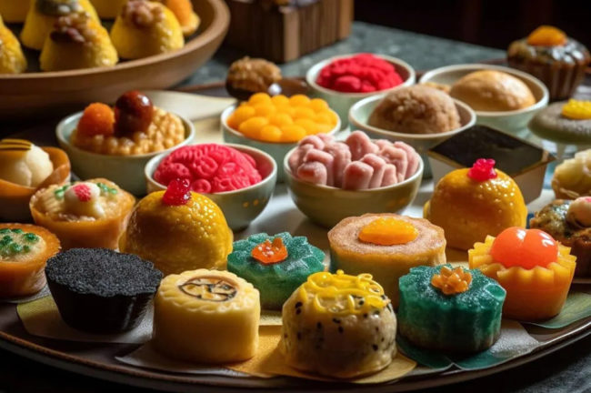 মিষ্টির পসরা সাজান অতিথিদের জন্য