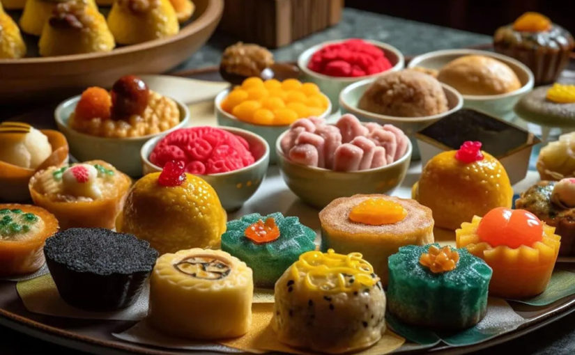 মিষ্টির পসরা সাজান অতিথিদের জন্য