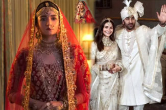 Celebrity wedding attire : Alia Bhatt and Ranbir Kapoor